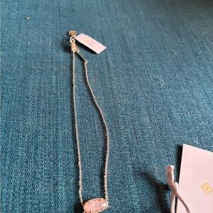 Kendra Scott Gold Necklace with Light Pink Stone